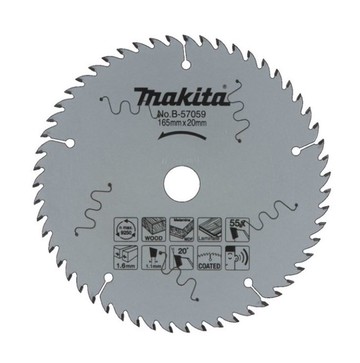 MAKITA 牧田 B-57059 鎢鋼鋸片 165x20x55T 木材 MDF板 層壓板 木工鋸片 充電式直切圓鋸片
