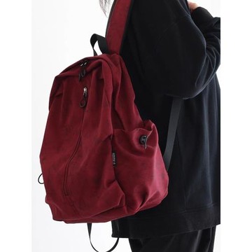 法國ZAMP書包女初中生高中大學生雙肩包純色簡約設計感電腦背包