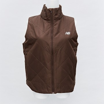 New Balance 女款 咖啡色 立領 菱格紋 輕薄 運動 休閒 快乾 口袋 保暖 背心 WV43202DUO
