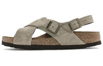 BIRKENSTOCK TULUM SUEDE LEATHER NARROW FIT SANDALS TAUPE
