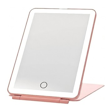 LED 摺疊化妝鏡 USB充電 三色調光  魅力粉