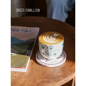 澳白咖啡杯陶瓷咖啡館復古手握杯銀時燕杯子咖啡杯子咖啡器具