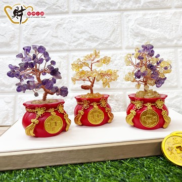 【加購限定】開運聚寶-水晶招財樹(三款任選)【財神小舖】家有招財樹，財源滾滾來