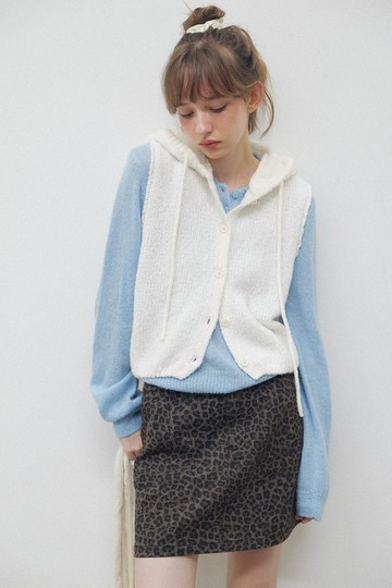 北歐復古 / 針織連帽背心 / 羊毛