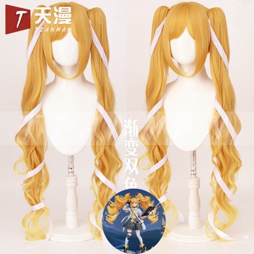 天漫/王者榮耀 時之奇旅 安琪拉 cos假發 仿真頭皮頂虎口夾雙馬尾