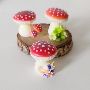 黏土手作 ATO49紅蘑菇小村(單個出售)