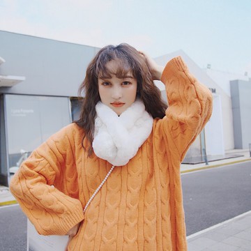 冬天毛絨絨球球毛毛圍脖女冬季仿皮草毛茸茸圍巾保暖毛領可愛甜美1入