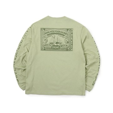 CHUMS 男 Anti-Bug CHUMS Safety Match L/S T-Shirt長袖上衣(防蟲) 草綠-CH012381M076