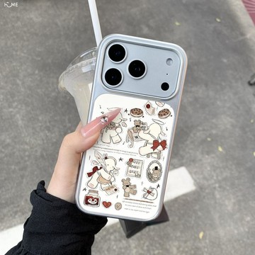 小羊小熊適用蘋果17手機殼iPhone16promax膚感15水凝殼14/13/12女