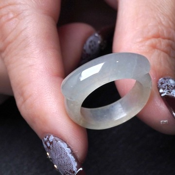 冰種翡翠馬鞍戒指戒圈 | 國際14圍 | 天然緬甸玉翡翠A貨 | 送禮