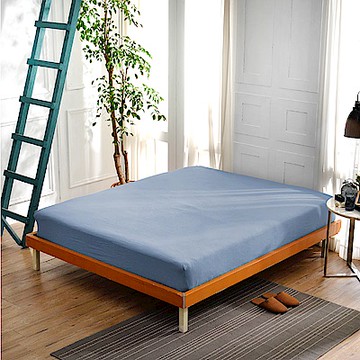 Saint Rose 簡約-藍 加大 純淨水洗絲 床包一入