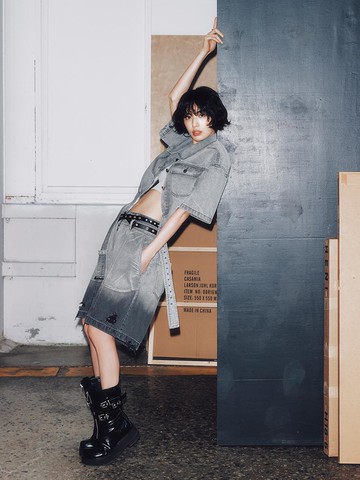 Wide Bermuda Denim Pants (EMP4DPT050)