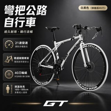 26吋21速雙碟煞彎把公路車（變速越野賽車 公路自行車 腳踏車 競速單車 運動騎行車）