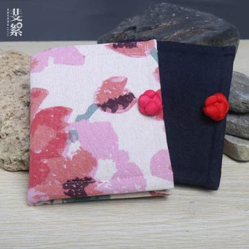 斐絮簡約 復古盤扣民族風棉麻 女式錢包 布錢包 卡包 零錢包