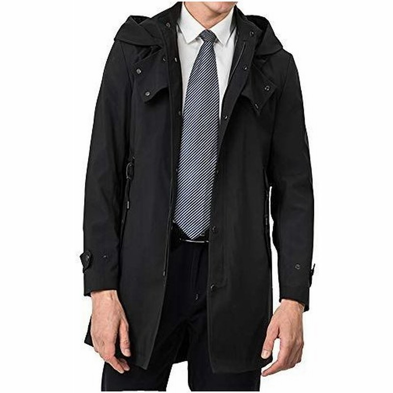 Vicalled コート メンズ 春 秋 冬 ジャケット トレンチコート フードロングコート ステンカラー アウター 冬 フード脱着可能 ス 通販 Lineポイント最大get Lineショッピング