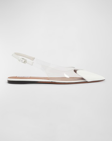 Heart Clear Slingback Ballerina Flats