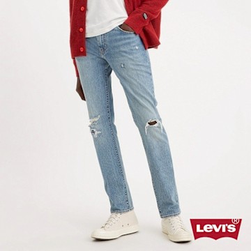 Levis 男款 511低腰修身窄管牛仔褲 / 精工多重刷破補丁工藝 / 彈性布料