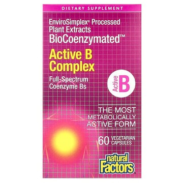 Natural Factors, BioCoenzymated，活性 B 族維生素，60 粒素食膠囊