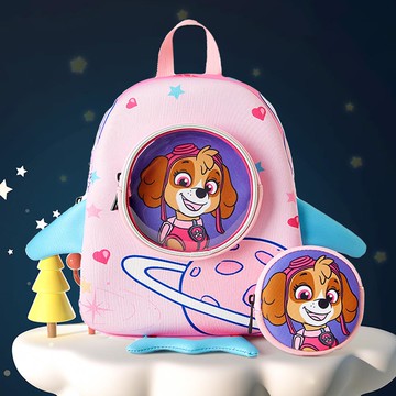 人氣卡通 - (防走失)卡通汪汪隊超輕護脊幼童背包+零錢包-卡通人物天天-粉色 (22x12.5x27cm)-建議2歲以上