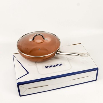 外貿出口美國涂層無油煙不沾小炒鍋燃氣灶電磁爐通用30厘米CM