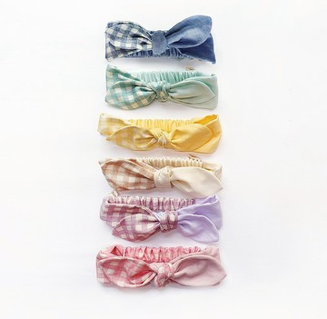 馬卡龍色系 寶寶 兔子 綁結髮帶