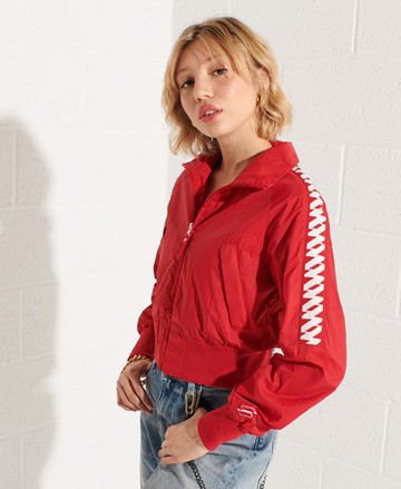 Superdry Women's Women's Code Energy SD-Windrunner Jacket Red / Risk Red - Size: 10 Size: 6
