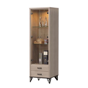 【唯熙傢俱】漢德淺灰橡色2尺展示櫃