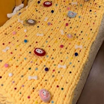 🧶彩色芝士毛毯DIY｜柔軟編織材料包 💝手工愛心禮物 可愛彩色毛球 手工編織 芝士毯子 柔軟自制 材料包
