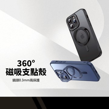 【Relight睿亮】 熠甲磁吸支點手機殼 適用iPhone12-15 隱形支架 360度旋轉 磁吸殼 無線充電 半透磨