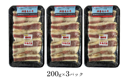 洞爺 あか牛 焼肉用 (バラ肉) 600g(200g×3パック) 北海道 洞爺湖