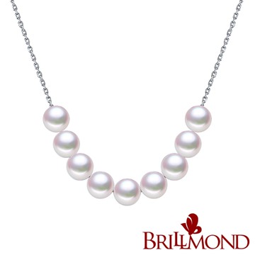 【BRILLMOND】正日本 AKOYA 天然海水珍珠 微笑鉑金套鍊(6-6.5MM珍珠 PT950鉑金鍊)