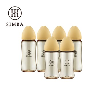 Simba 小獅王辛巴 - 蘊蜜鉑金PPSU寬口防脹氣奶瓶(4大2中)-全齡適用-旦黃
