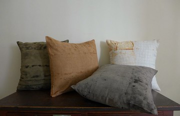 鐵鏽染苧麻抱枕套