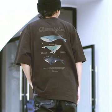 | 微光Ocean | 慵懶落肩T-shirt ~ 鯨魚三重奏