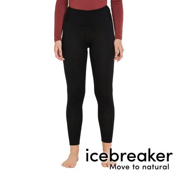 【icebreaker】女Tech羊毛高腰貼身保暖透氣長褲-BF260『黑』0A5726 戶外 露營 登山 健行 休閒 時尚 羊毛 保暖 長褲