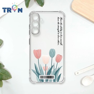 TRON 三星 A15 5G 小清新花朵透明殼 四角防摔載具殼 軟殼 手機殼