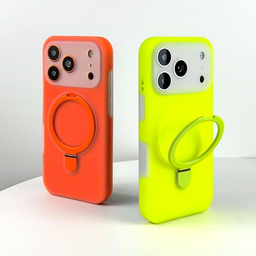 蘋果17手機殼熒光綠固定支架iphone17promax果凍精孔16pro新款15防摔膚感14高級感13時尚小衆Air