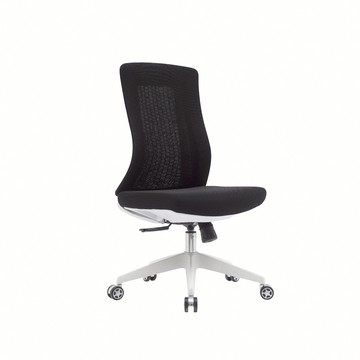 E-home Vortex 1.0 旋流白框中背半網人體工學電腦椅-三色可選黑色