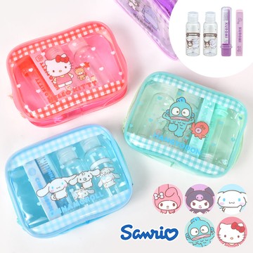 【全館95折】三麗鷗 旅行衛浴包 牙刷 梳子 補充瓶 化妝包 凱蒂貓 大耳狗 漢頓 sanrio 日本正版 該該貝比日本精品