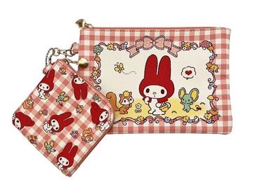 【震撼精品百貨】My Melody 美樂蒂~日本SANRIO三麗鷗 美樂蒂扁平化妝包組-復古*88616