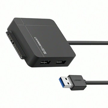UGREEN 綠聯 USB3.0轉SATA/SD-TF/2 Port USB3.0三合一集線器 PRO版  30713  黑色  1個