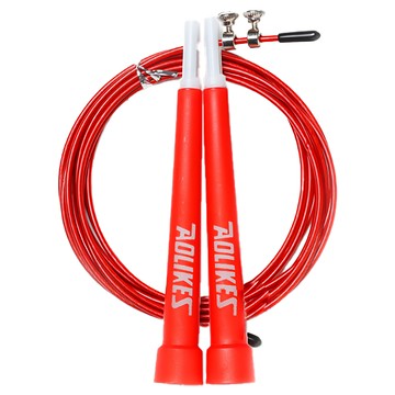 AOLIKES 奧力克斯 鋼絲跳繩 PVC鋼絲材質 運動健身適用  握把14.5cm 繩長300cm  紅色  1個