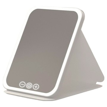 Couselect 便攜折疊化妝鏡 Type-C充電款 三色補光高清觸控調光 大號  白色