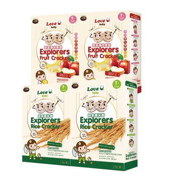 米大師 - 探索者米餅4入組-糙米x2+蘋果香蕉x2-40公克/盒*4