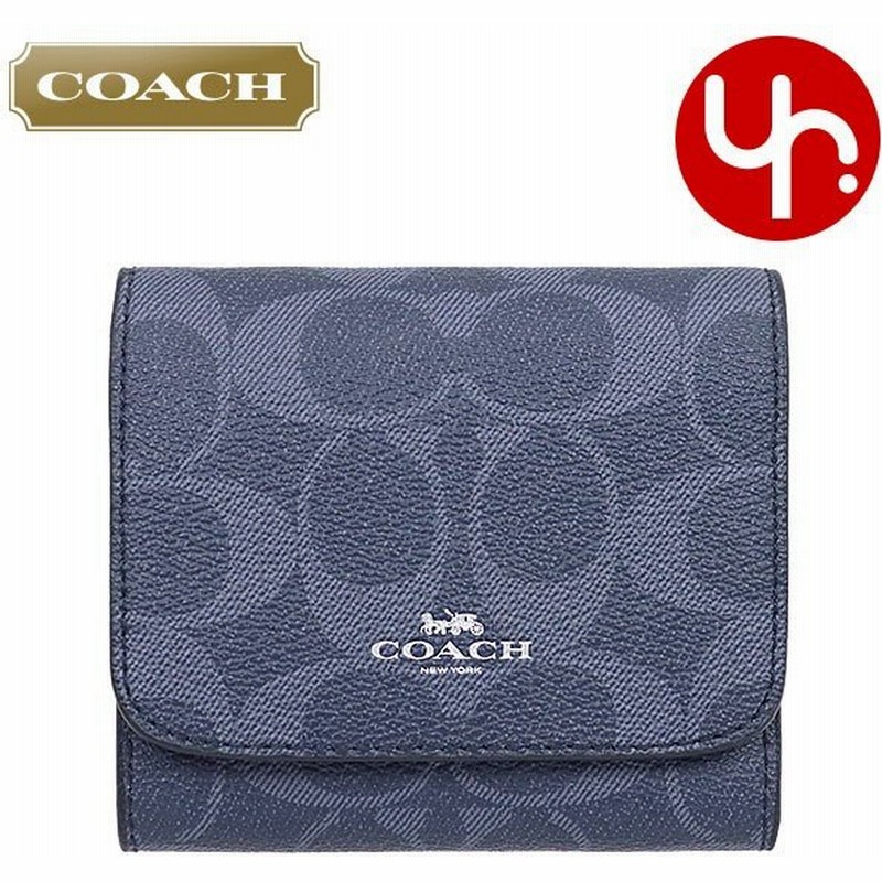 コーチ Coach 財布 三つ折り財布 F579 デニム ミッドナイト デニム シグネチャー Pvc レザー スモール ウォレット アウトレット メンズ レディース 通販 Lineポイント最大0 5 Get Lineショッピング