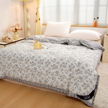 NATURALLY JOJO 韓風水洗紗石墨烯雙色被  格拉夫灰  180 x 210cm