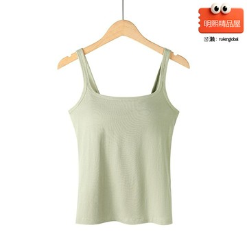 【舒適無痕】帶胸墊吊帶 女士背心 打底衫 內搭 外穿 無袖上衣 純棉面料 長款修身 可調節肩帶 夏季疊穿必備