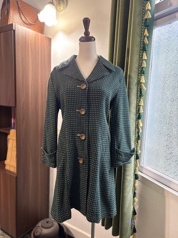 圓點點西服領古著大衣日本製