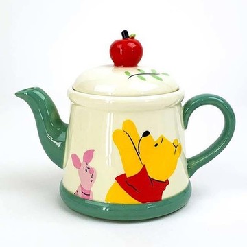 【震撼精品百貨】小熊維尼 Winnie the Pooh ~迪士尼 小熊維尼 造型陶瓷茶壺 350ml (白蘋果款)*26539