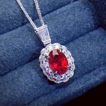 隔日到貨 喝采 緬甸 鴿血紅 紅寶石 1.5克拉 蛋面 紅水晶 石榴石 項鍊 項鏈 不易退色N261